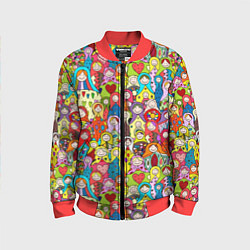 Бомбер детский Веселые русские матрешки, цвет: 3D-красный