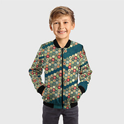 Бомбер детский Традиционный японский узор: черепаховый панцирь-со, цвет: 3D-черный — фото 2