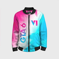 Бомбер детский GTA 6 neon gradient style вертикально, цвет: 3D-черный