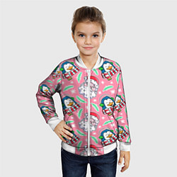 Бомбер детский Персонажи новогодние, цвет: 3D-белый — фото 2