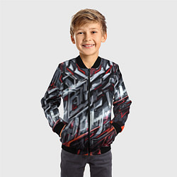 Бомбер детский Агрессивный металл красный, цвет: 3D-черный — фото 2