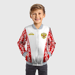 Бомбер детский Сборная России с узором, цвет: 3D-серый — фото 2