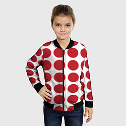 Бомбер детский Красные круги, цвет: 3D-черный — фото 2