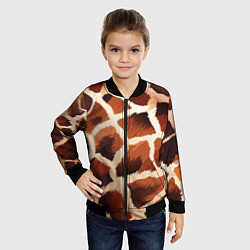 Бомбер детский Пятнистый мех жирафа, цвет: 3D-черный — фото 2