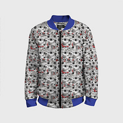 Бомбер детский Паттерн из абстрактных глаз, цвет: 3D-синий