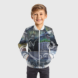 Бомбер детский Черная пурга, цвет: 3D-белый — фото 2