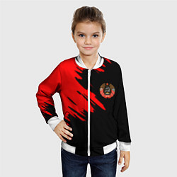 Бомбер детский БССР текстура краски, цвет: 3D-белый — фото 2
