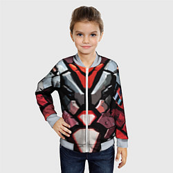 Бомбер детский Красная броня киберпанк, цвет: 3D-серый — фото 2
