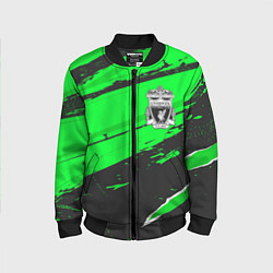 Бомбер детский Liverpool sport green, цвет: 3D-черный
