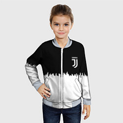 Бомбер детский Juventus белый огонь текстура, цвет: 3D-серый — фото 2