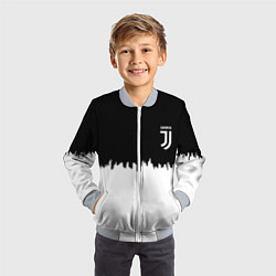 Бомбер детский Juventus белый огонь текстура, цвет: 3D-серый — фото 2