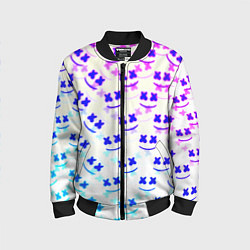 Бомбер детский Marshmello pattern neon, цвет: 3D-черный