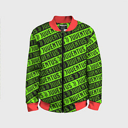 Детский бомбер Juventus green pattern sport