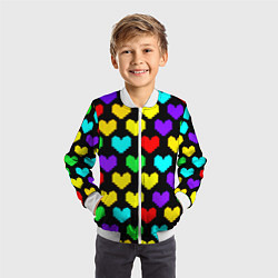 Бомбер детский Undertale heart pattern, цвет: 3D-белый — фото 2