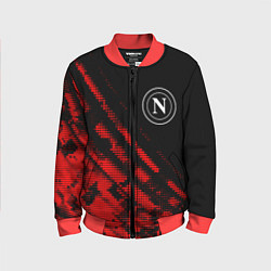 Бомбер детский Napoli sport grunge, цвет: 3D-красный