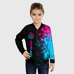 Бомбер детский Club Brugge - neon gradient по-вертикали, цвет: 3D-черный — фото 2