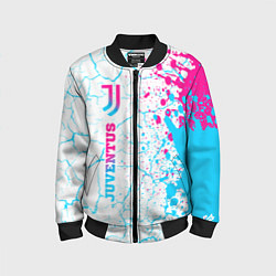 Бомбер детский Juventus neon gradient style по-вертикали, цвет: 3D-черный