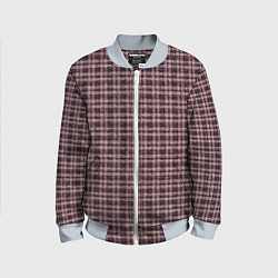 Бомбер детский Клетчатый бордовый, цвет: 3D-серый