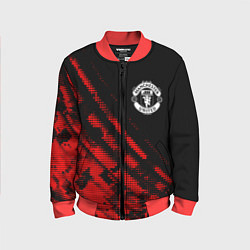 Бомбер детский Manchester United sport grunge, цвет: 3D-красный