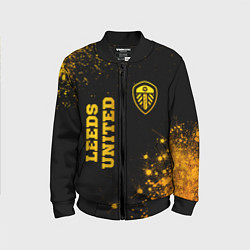 Бомбер детский Leeds United - gold gradient вертикально, цвет: 3D-черный