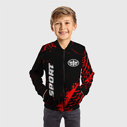 Бомбер детский FAW red sport tires, цвет: 3D-черный — фото 2