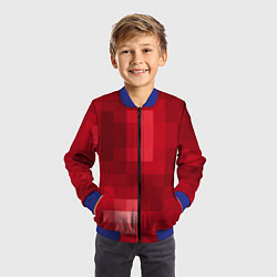 Бомбер детский Red cubes abstraction, цвет: 3D-синий — фото 2