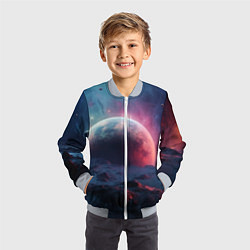 Бомбер детский Фантастика космос и планета, цвет: 3D-серый — фото 2