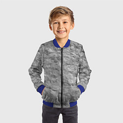 Бомбер детский Серая кирпичная стена, цвет: 3D-синий — фото 2
