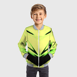 Бомбер детский Geometry stripes кислотный стиль, цвет: 3D-серый — фото 2
