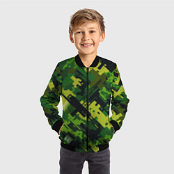 Бомбер детский Camouflage - pattern ai art, цвет: 3D-черный — фото 2