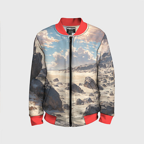 Детский бомбер Аниме пляж / 3D-Красный – фото 1