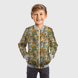 Бомбер детский Волчий мотив, цвет: 3D-серый — фото 2