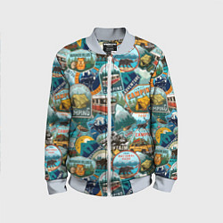 Бомбер детский Adventure stickers, цвет: 3D-серый