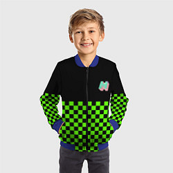 Бомбер детский Minecraft клетка, цвет: 3D-синий — фото 2