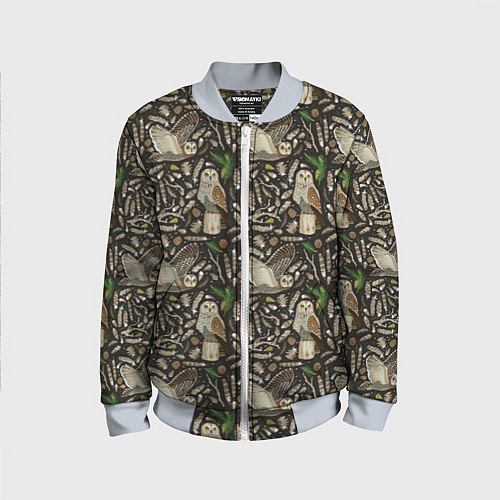 Детский бомбер Совы в сосновом лесу / 3D-Серый – фото 1