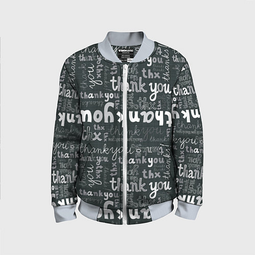 Детский бомбер Thank you thanks / 3D-Серый – фото 1