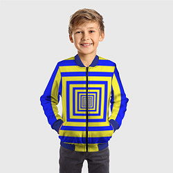 Бомбер детский Квадраты уходящие в даль, цвет: 3D-синий — фото 2