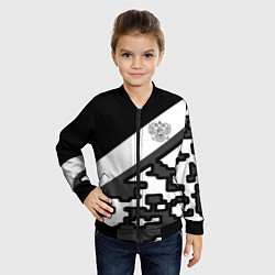 Бомбер детский Россия камуфляж текстура, цвет: 3D-черный — фото 2