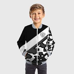 Бомбер детский Россия камуфляж текстура, цвет: 3D-серый — фото 2