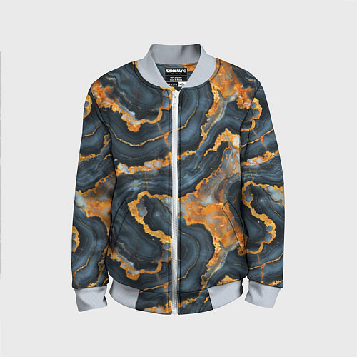 Детский бомбер Золотистый мрамор / 3D-Серый – фото 1