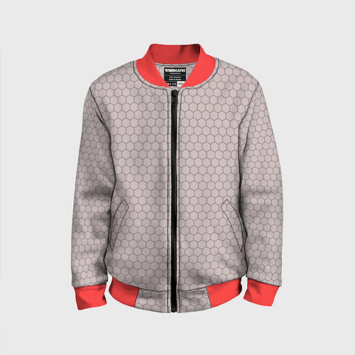 Детский бомбер Узор - сетка соты / 3D-Красный – фото 1