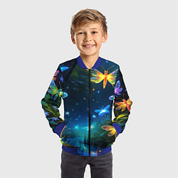 Бомбер детский Сказочный лес - бабочки, цвет: 3D-синий — фото 2