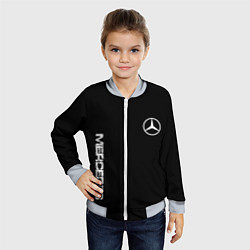 Бомбер детский Mercedes benz logo white auto, цвет: 3D-серый — фото 2