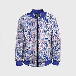 Детский бомбер Рожицы с узорами