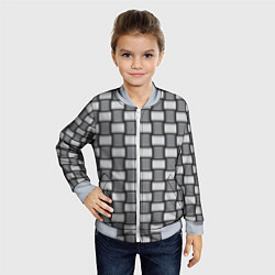 Бомбер детский Переплетенные серые ленты, цвет: 3D-серый — фото 2