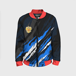 Детский бомбер Герб России - blue sport