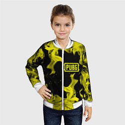 Бомбер детский PUBG жёлтый огонь, цвет: 3D-белый — фото 2