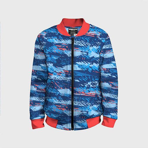 Детский бомбер Яркий абстрактный рисунок для спорта / 3D-Красный – фото 1