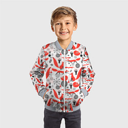 Бомбер детский Лисий узор, цвет: 3D-серый — фото 2