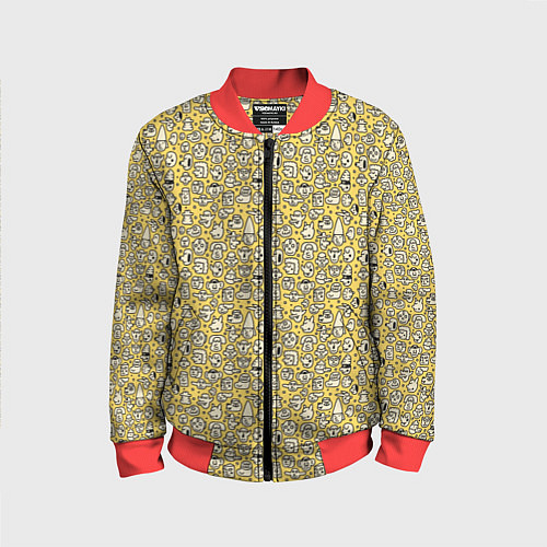 Детский бомбер Человечки в шляпе / 3D-Красный – фото 1